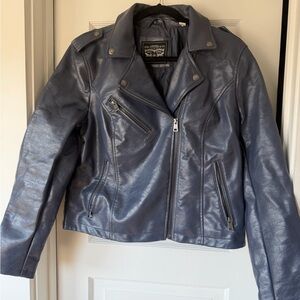 Levi's Women's Navy Faux Leather Moto Jacket